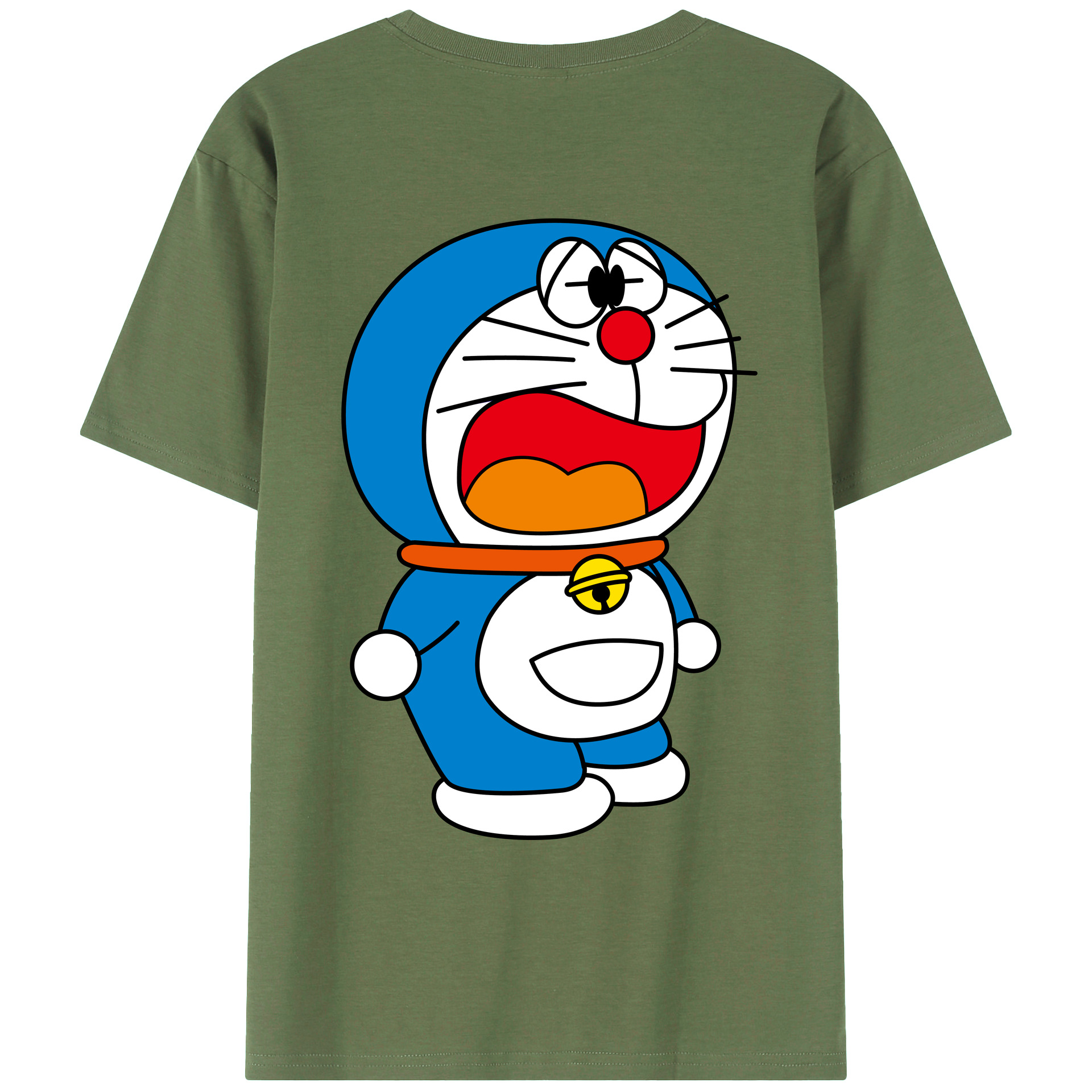 （画像用） ドラえもん Doraemon 綿100％ メンズ半袖Tシャツ（バックプリント） 通気性
